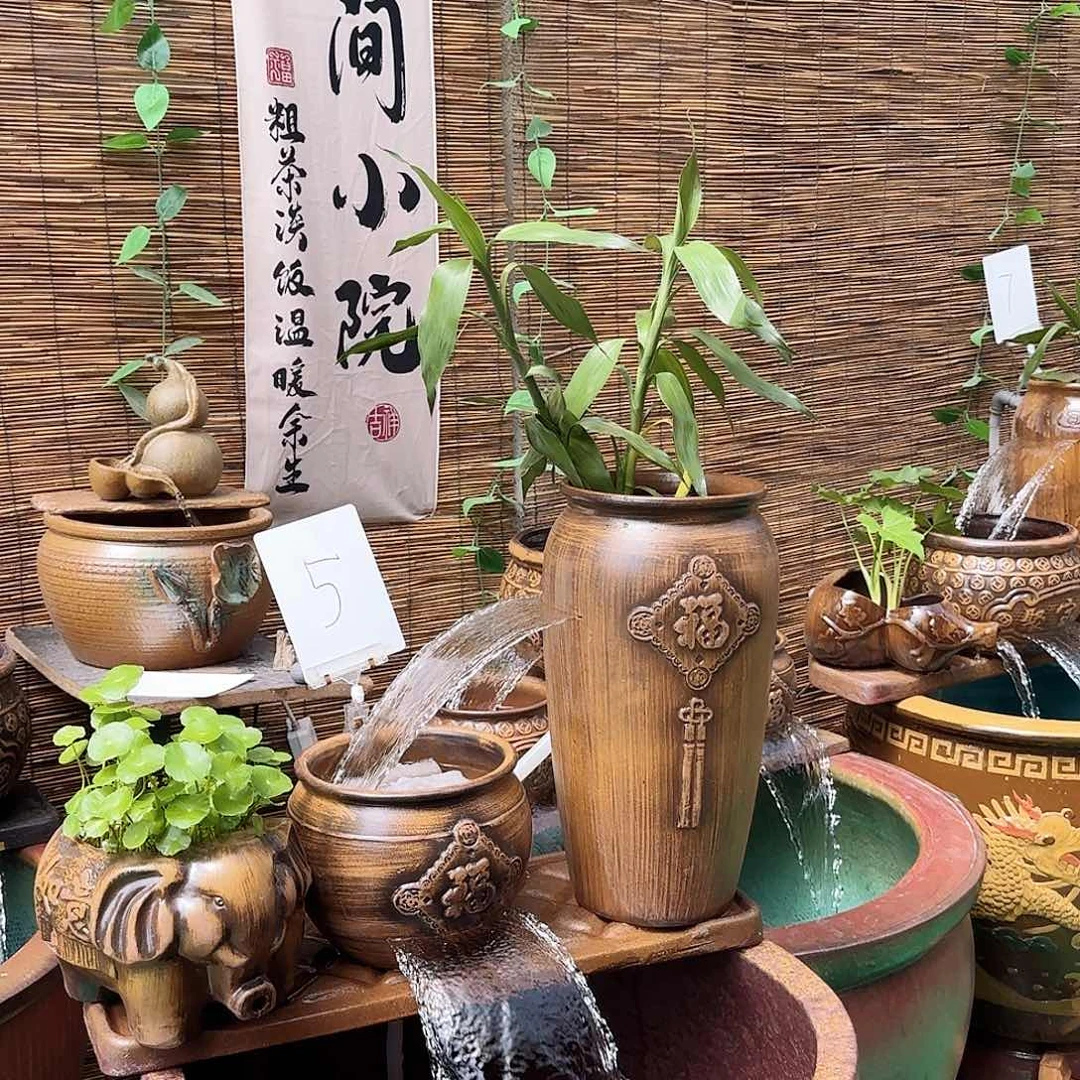 粗陶1m流水板福字（双边开口搭配2个小福）40w礼包弯头2