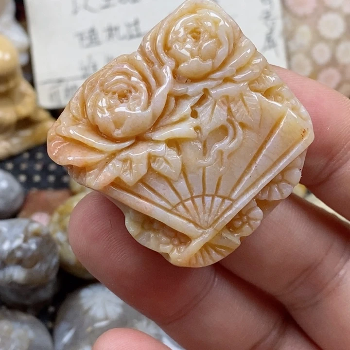 颈饰未镶嵌硅化珊瑚（珊瑚玉）