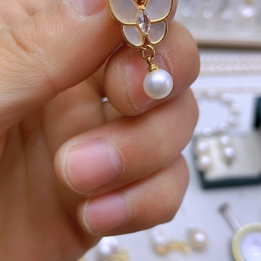 淡水珍珠颈饰银S925镶嵌