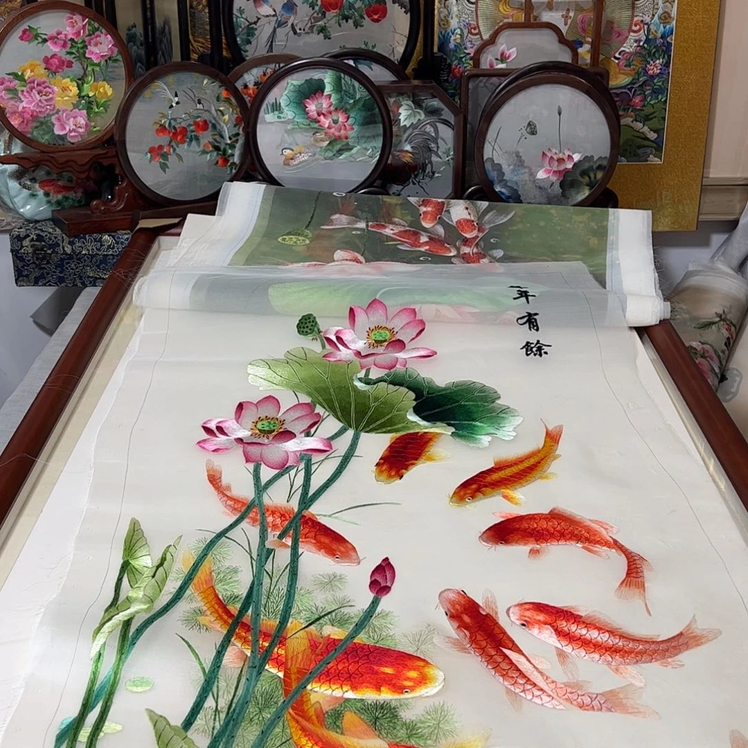 蒲***定刺绣纯手工刺绣画