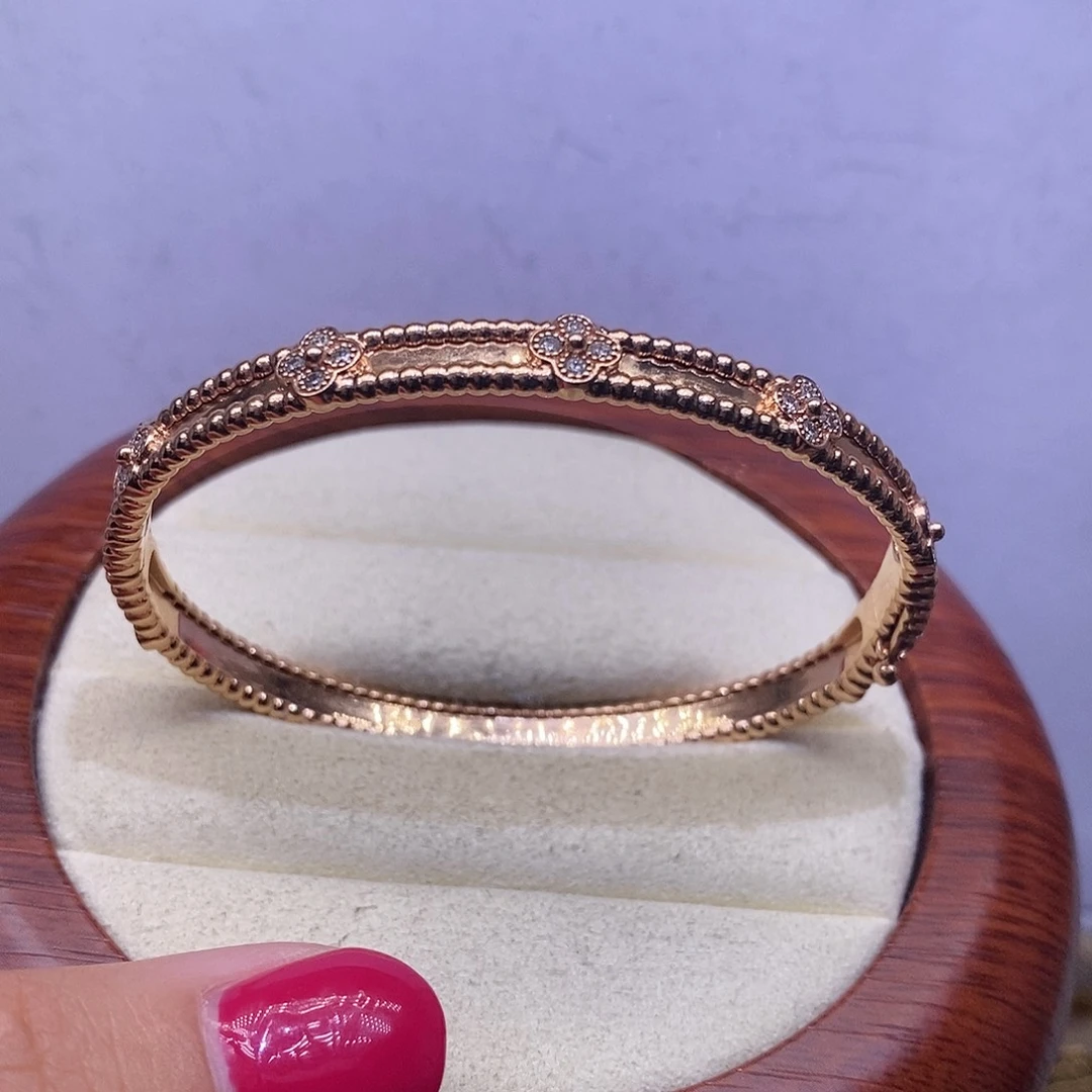 钻石手镯18K金镶嵌万花筒手镯k玫17