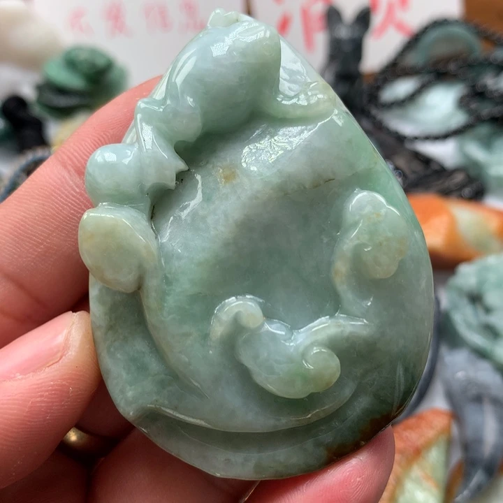 翡翠颈饰未镶嵌保真天然A货翡翠