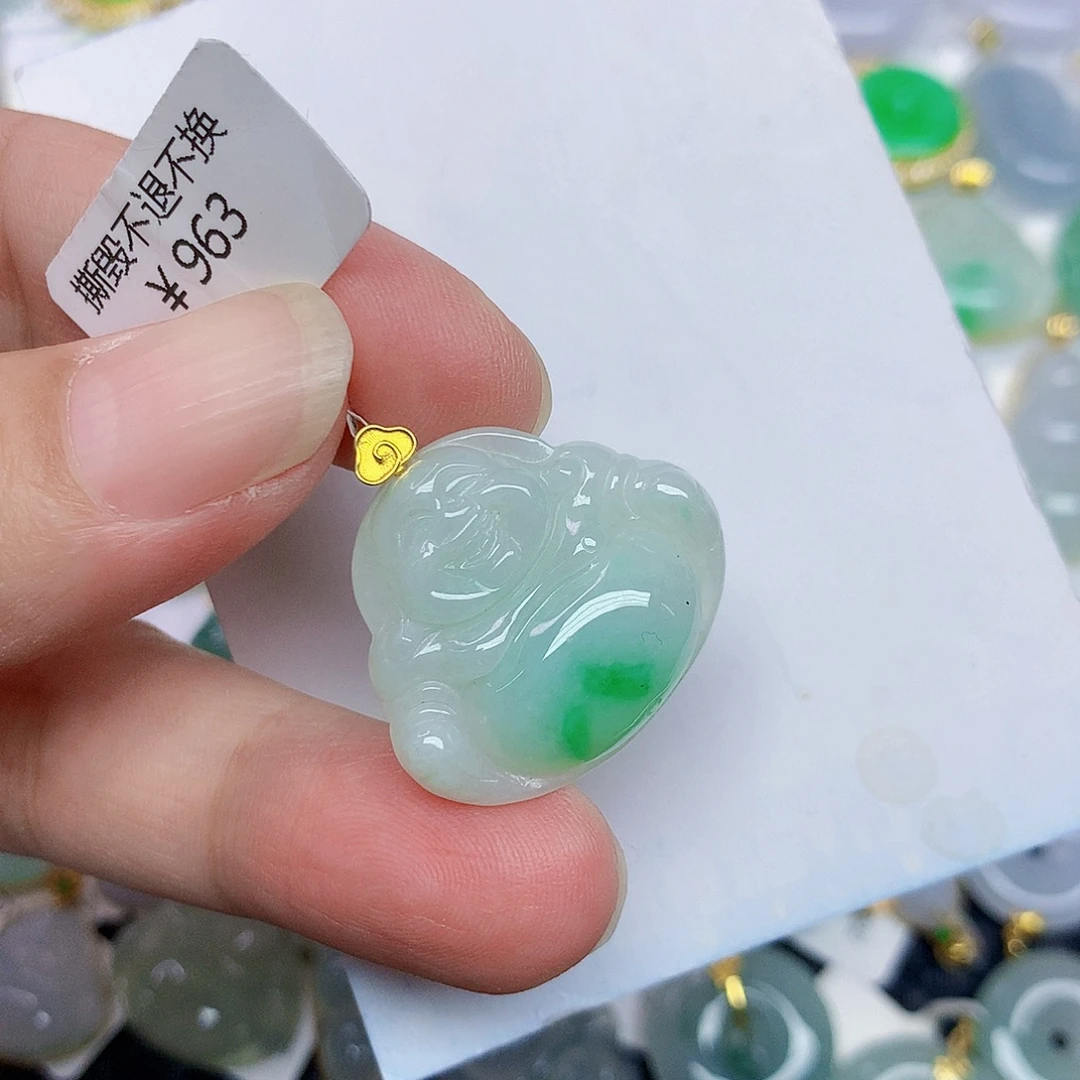 翡翠18K金镶嵌颈饰3456875