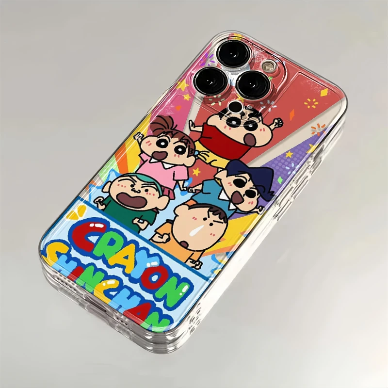 冲锋蜡笔小新适用苹果iPhone16/14pro华为手机壳13软12太空透MT