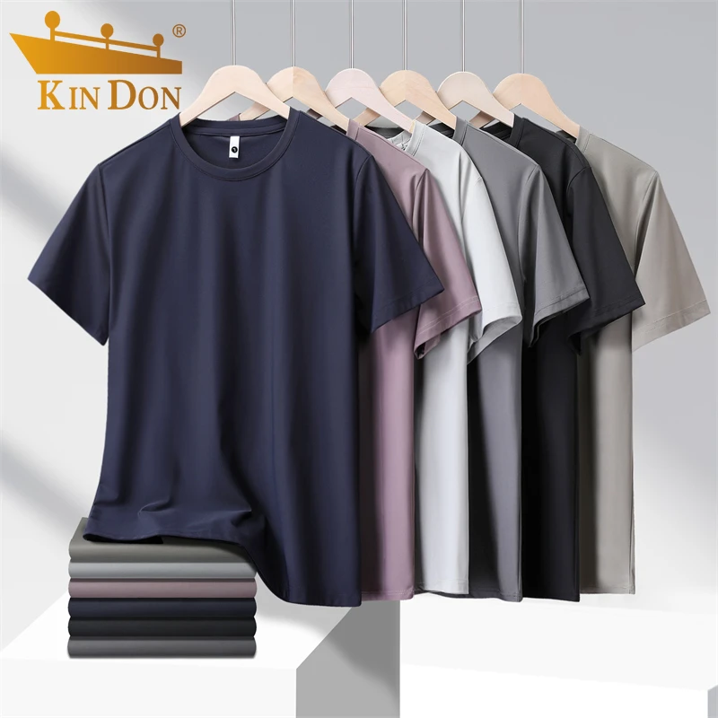 【姿姐】薄款休闲夏季短袖防水冰丝T恤男士上衣透气弹力大码半袖905