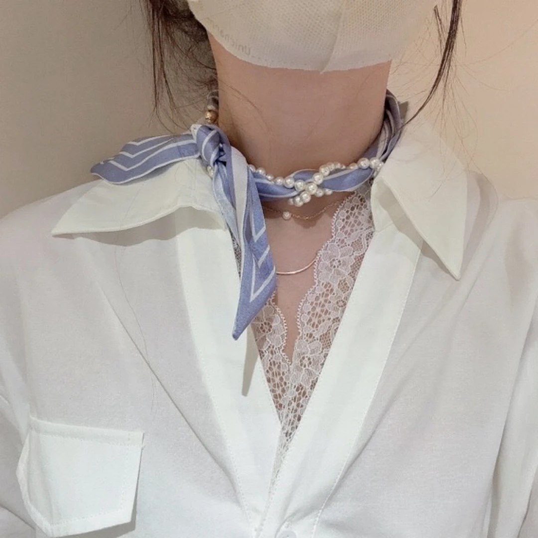 厌世氛围感 梵高的画 花朵细长条绑发飘带 法式时髦复古港风