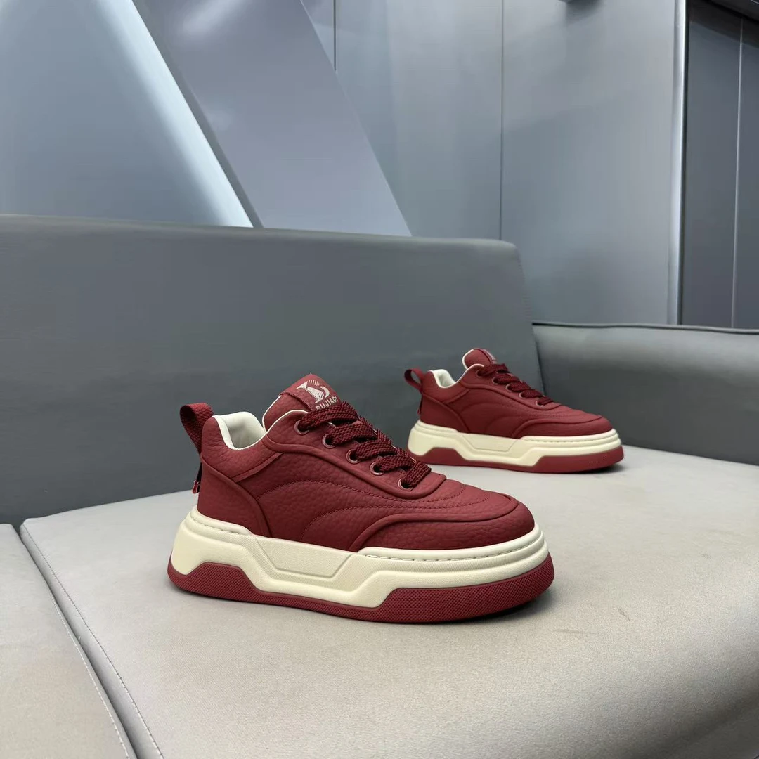 男士时尚休闲鞋系带增高百搭时尚低帮小白鞋厚底运动