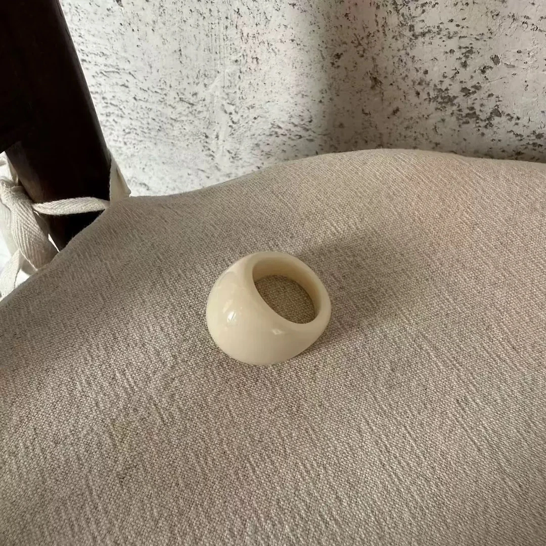 非金属树脂戒指 亚克力树脂指环古法配饰复古气质戒指五号链接