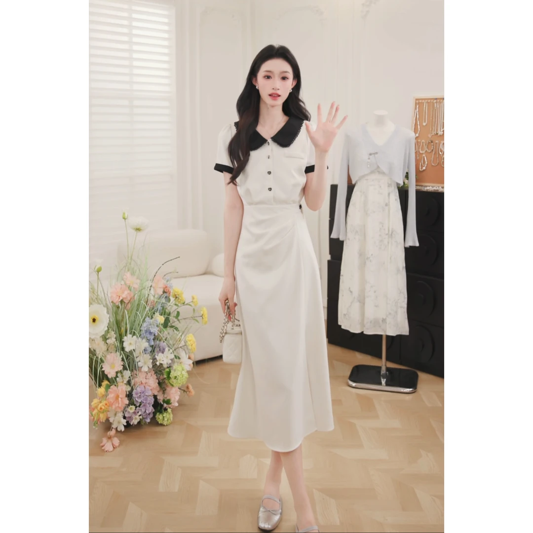 【粉丝福利】鹿向南【星河白霜】气质连衣裙女新款夏显瘦裙QYM002571