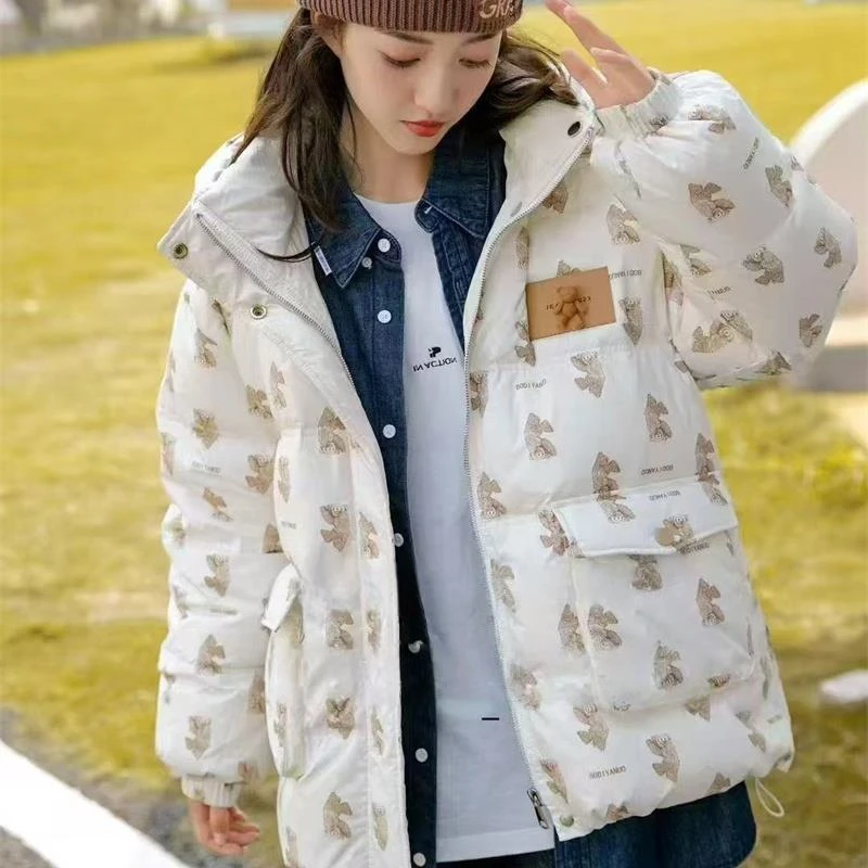 1114【柏】大童亲子时尚休闲带帽防水羽绒服-3518