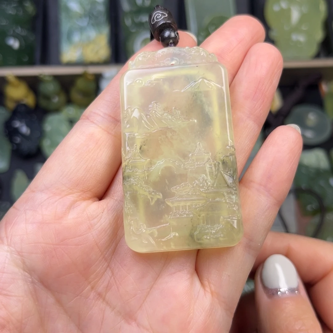 蛇纹石玉未镶嵌吊坠(赠链)