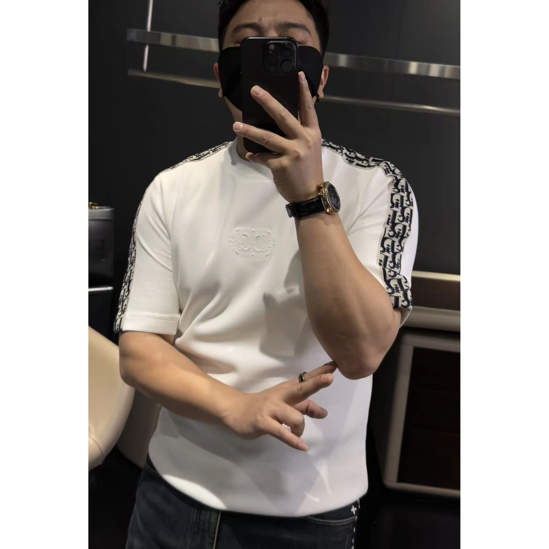 【马哥严选】2025秋季新款欧货时尚潮流织带休闲针织修身T恤