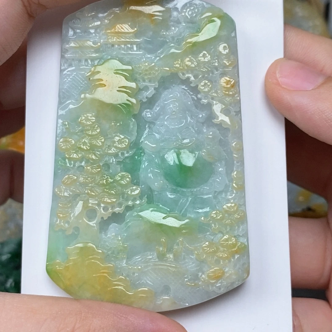 空***兰翡翠未镶嵌颈饰翡翠
