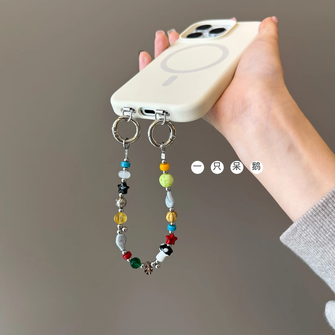 一只呆鹅｜古典美学 手工自制手机链双耳链原创复古小众