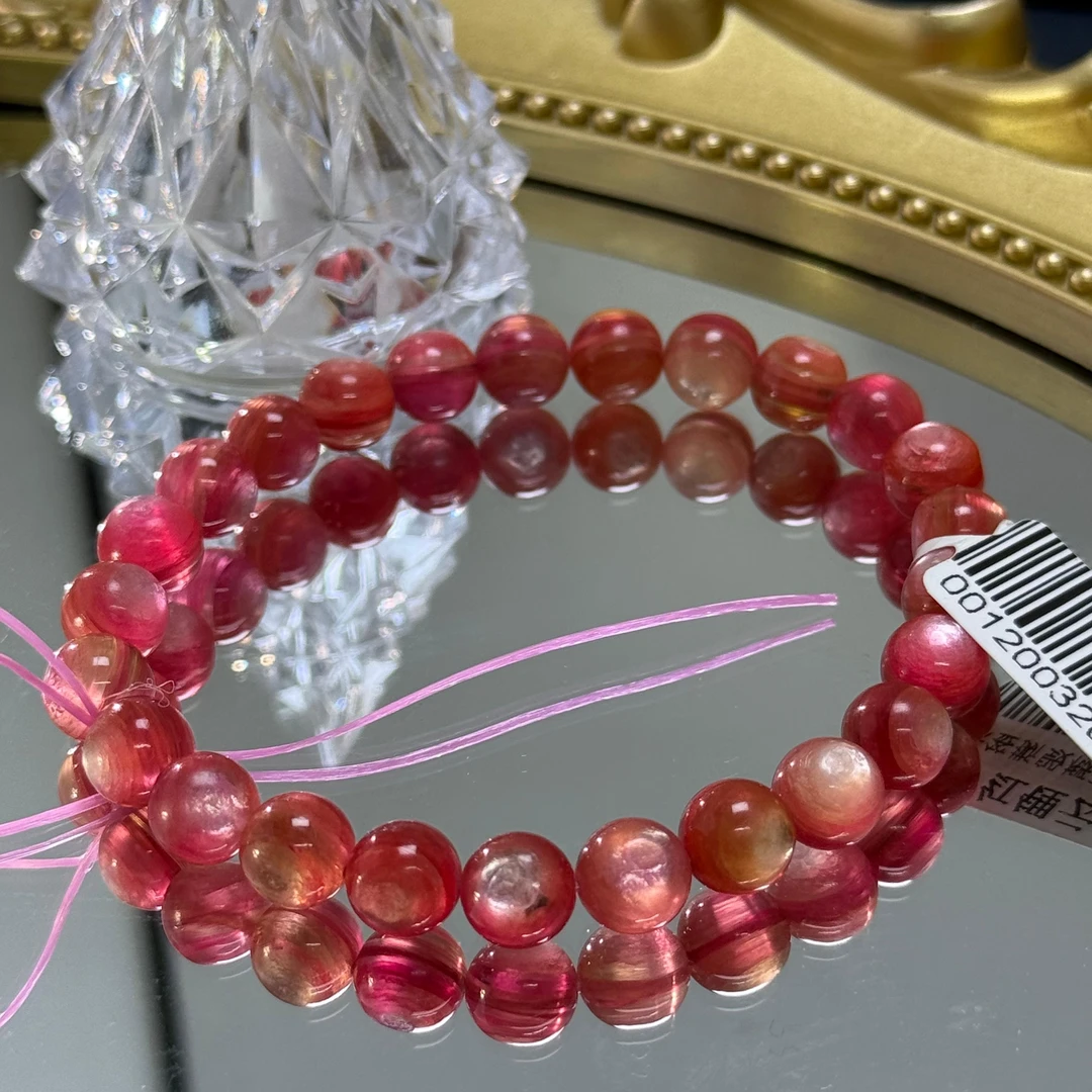 粉锂云母8mm-哆啦珠宝天然粉锂云母手串diy