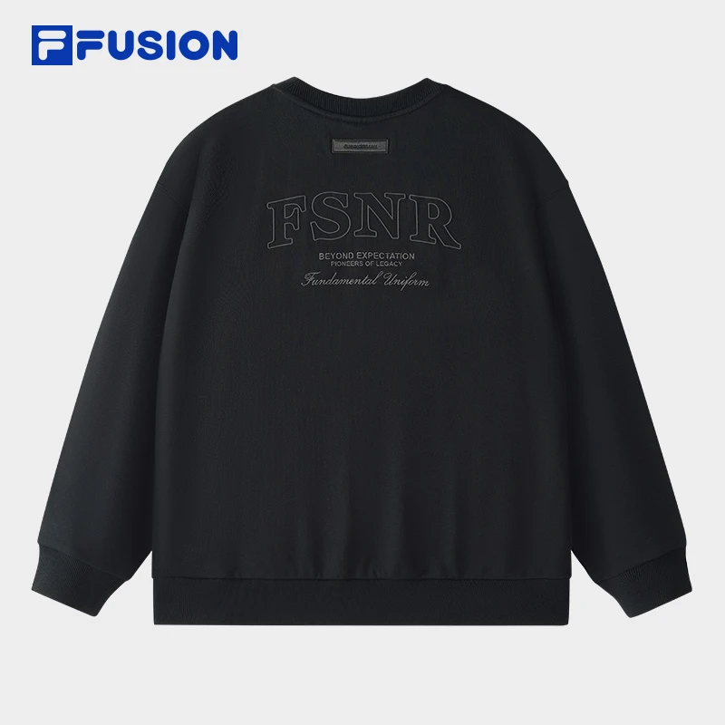 FILA FUSION斐乐男女同款潮流宽松圆领百搭针织套头衫T11U445203F
