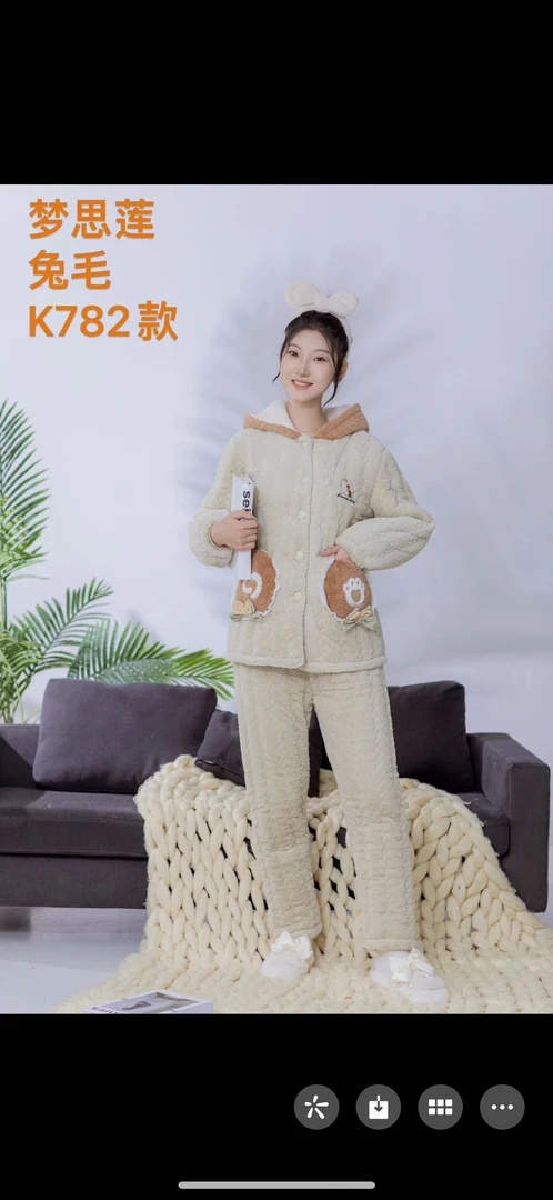 2024新款k782棒棒糖加厚外穿一件过冬家居服舒适