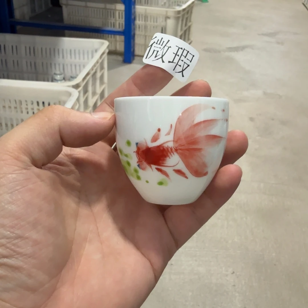釉下手绘茶具微瑕