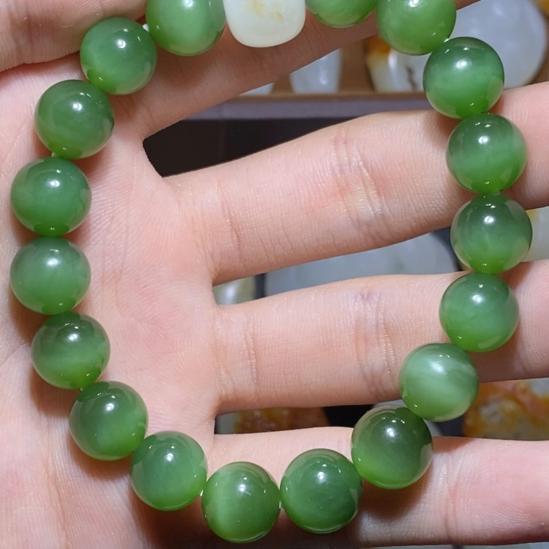 颈饰未镶嵌和田玉宝**仔碧玉手串
