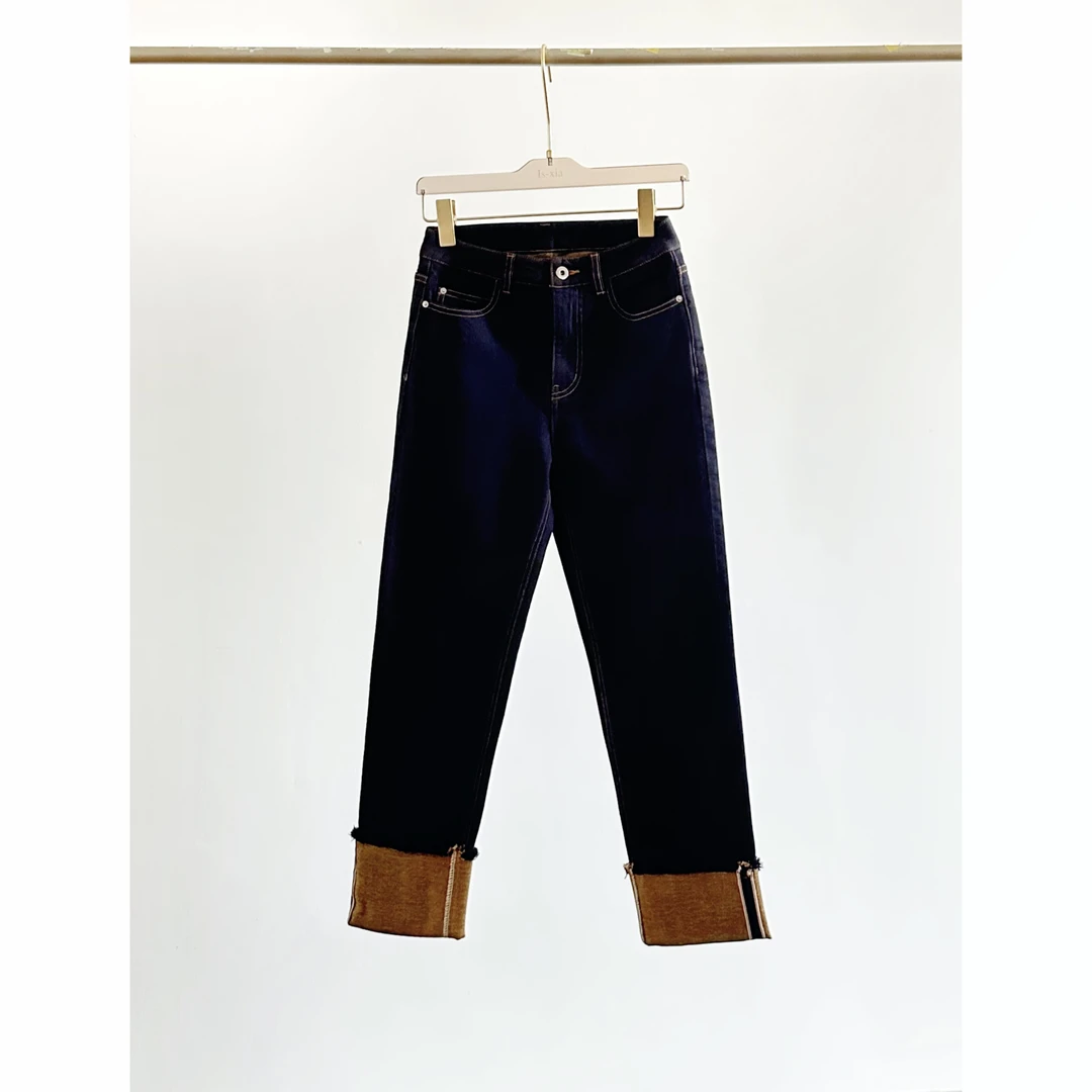 【耐人寻味】古董织布赤耳单宁磨毛复古做旧时髦百搭牛仔裤