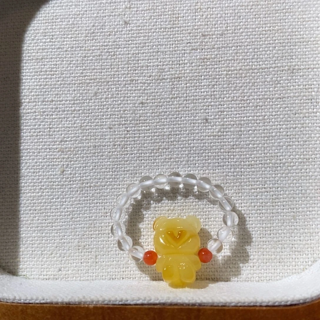 蜜蜡未镶嵌裸石戒指