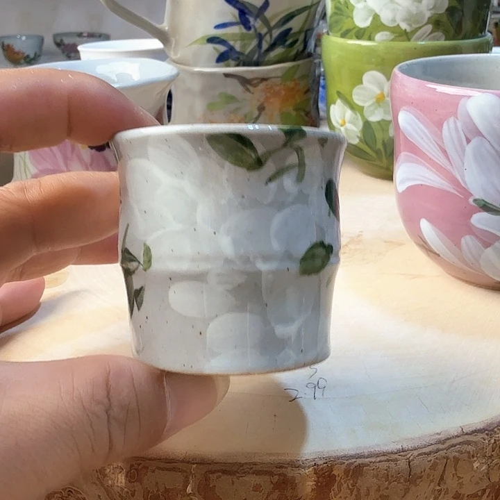 景德镇陶瓷手工手绘竹节小杯杯