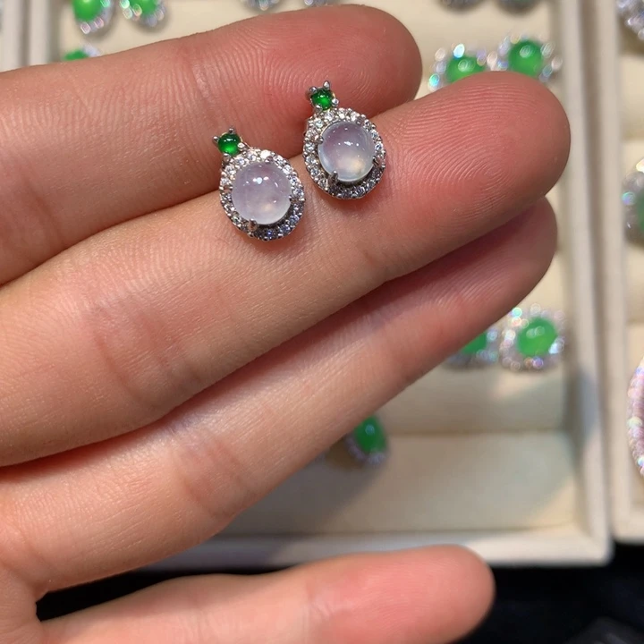 翡翠未镶嵌戒指翡翠耳钉