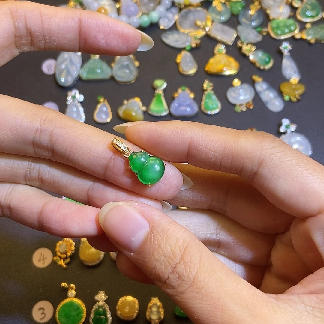 翡翠银S925镶嵌吊坠(不含链)