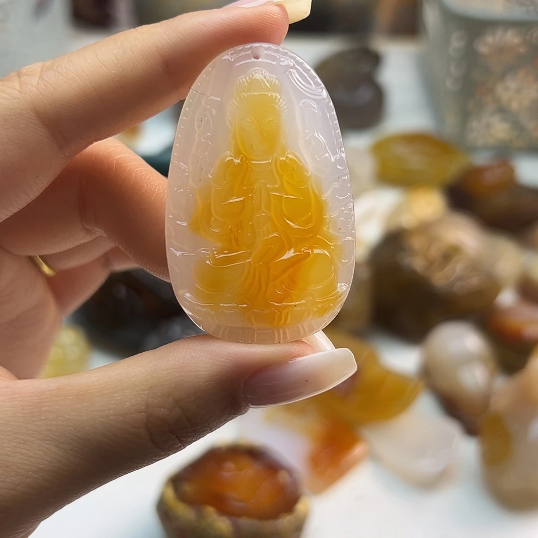 玛瑙/玉髓未镶嵌吊坠(不含链)