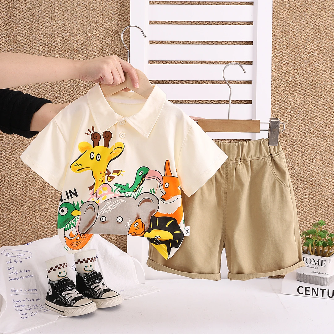 高能感夏季男童时尚短袖套装2025新款儿童装小童洋气休闲夏季夏装