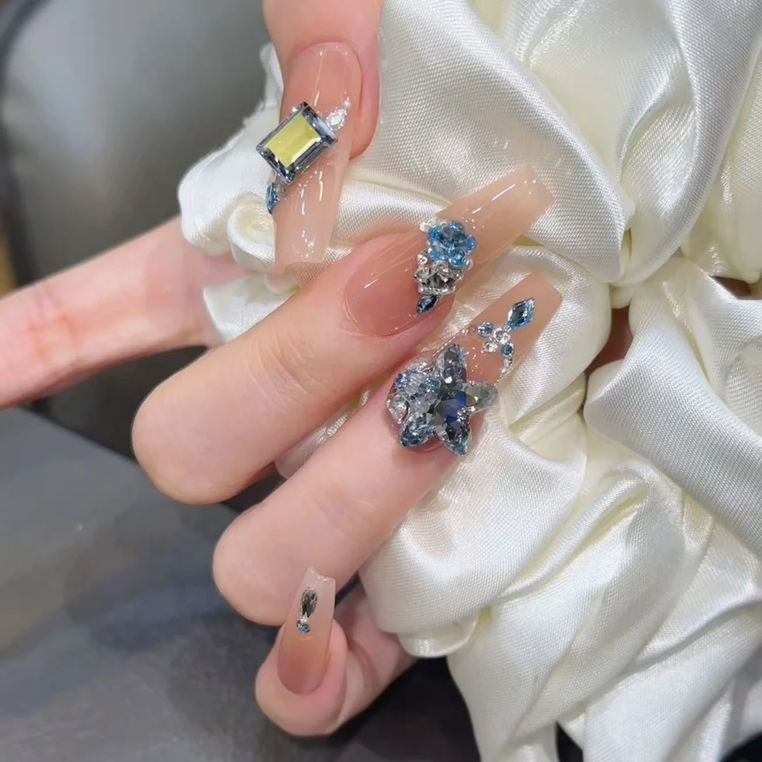 日月星辰  施家全华   纯手工定制穿戴甲美甲成品美甲贴片10片