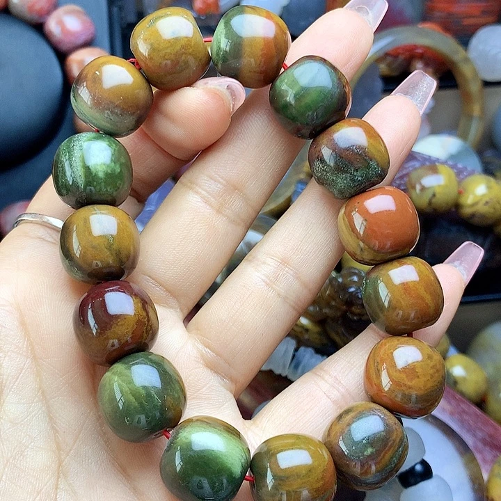 硅化玉未镶嵌手串树化玉手串