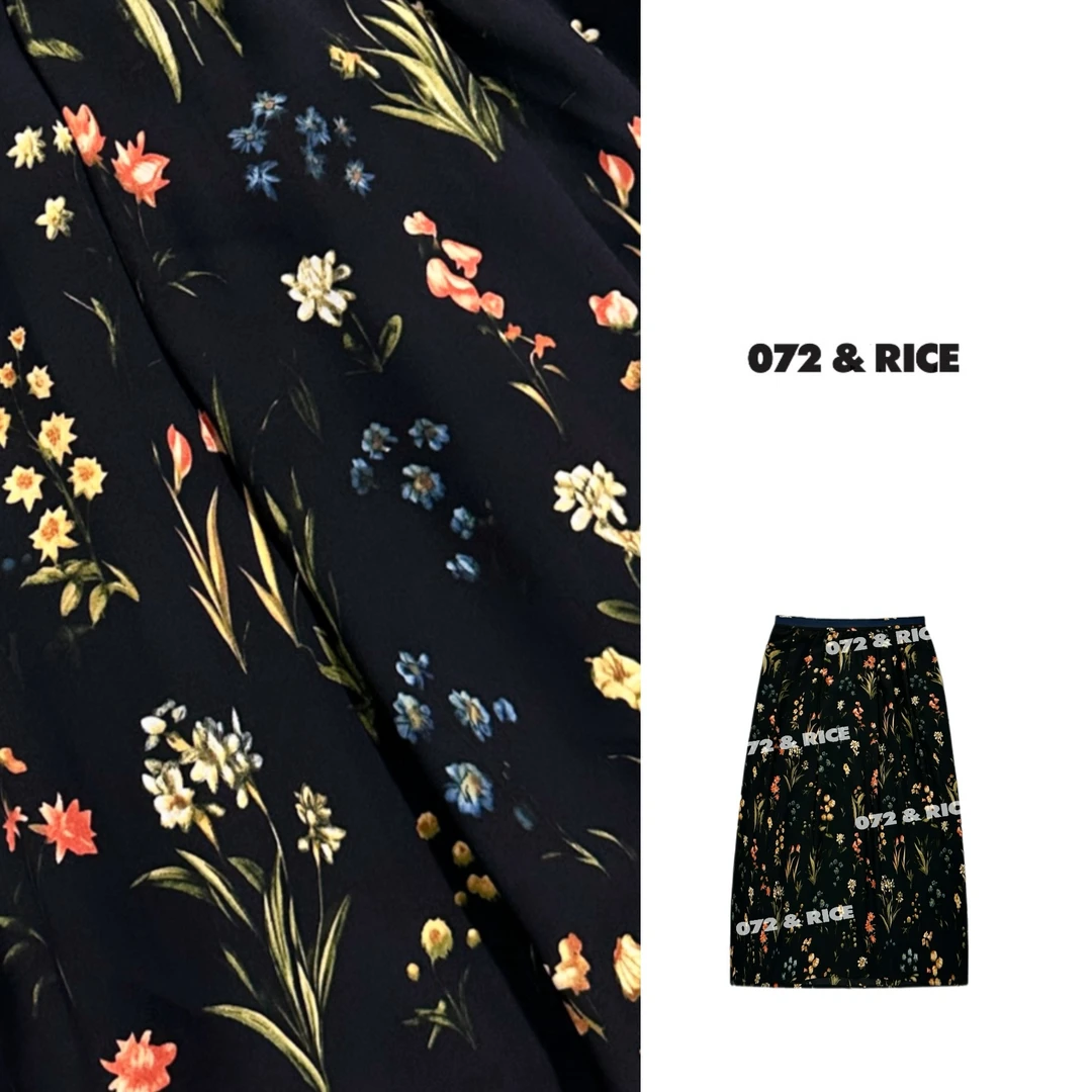 072 & RICE【莫奈花园】夏季休闲松紧腰半身裙 32NB376Z*