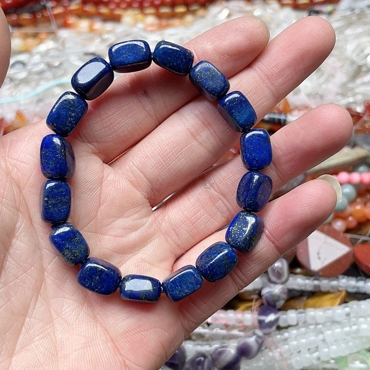 玛瑙/玉髓珠宝半成品合金一条8mm青金石