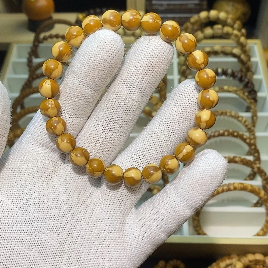 手串紫金鼠三花圆珠光珠 9.1实心紫金鼠