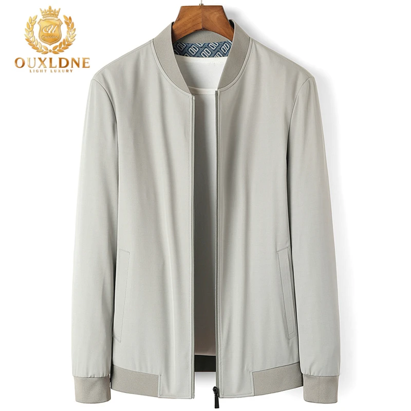 OUXLDNE 2025秋装新款夹克商务男装中年男士棒球服休闲上衣爸爸装