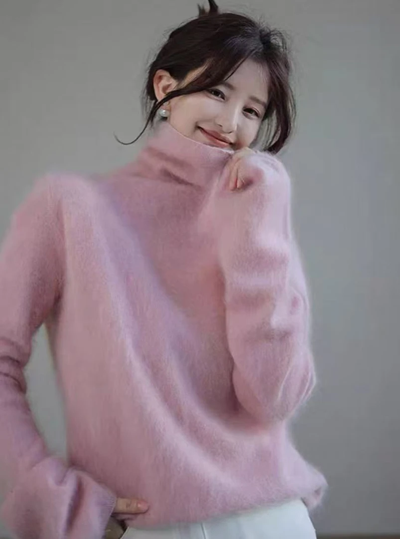 2152-1【千炫女装】梦璃~冬季新款高级感气质高领纯色拉绒工艺上衣