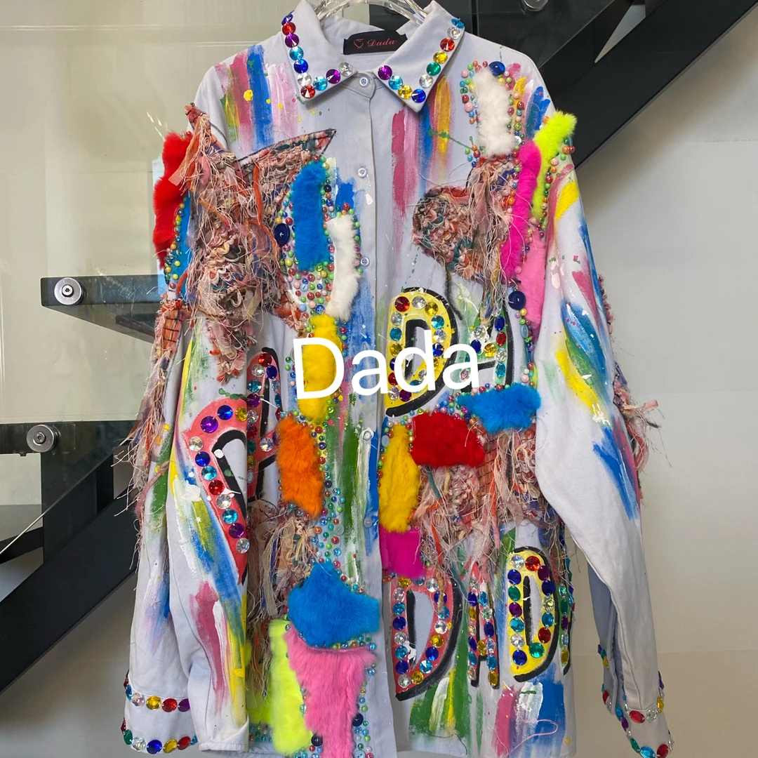 Dada设计款新款重工个性款休闲时尚百搭洋气宽松牛仔外套C15658
