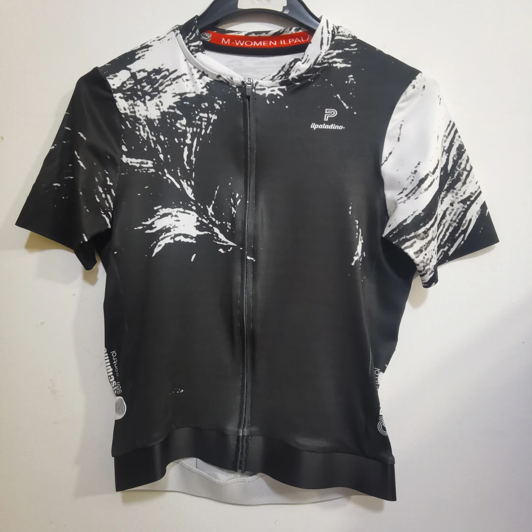 SQ 2857【黑白竞技版短款牛奶丝】骑行服高弹薄款男士女士