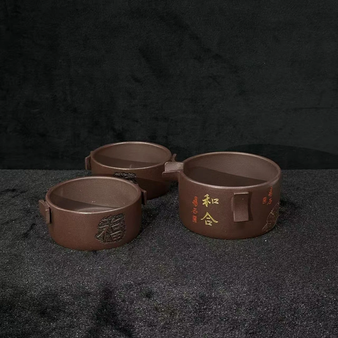 108/131677/蒋锡坤/紫砂壶汉瓦套装/紫茄泥