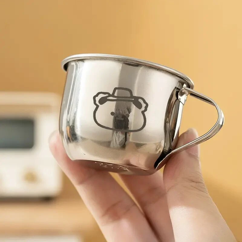 食品级儿童水杯宝宝婴儿幼儿园专用喝牛奶杯不锈钢防摔外出学饮杯