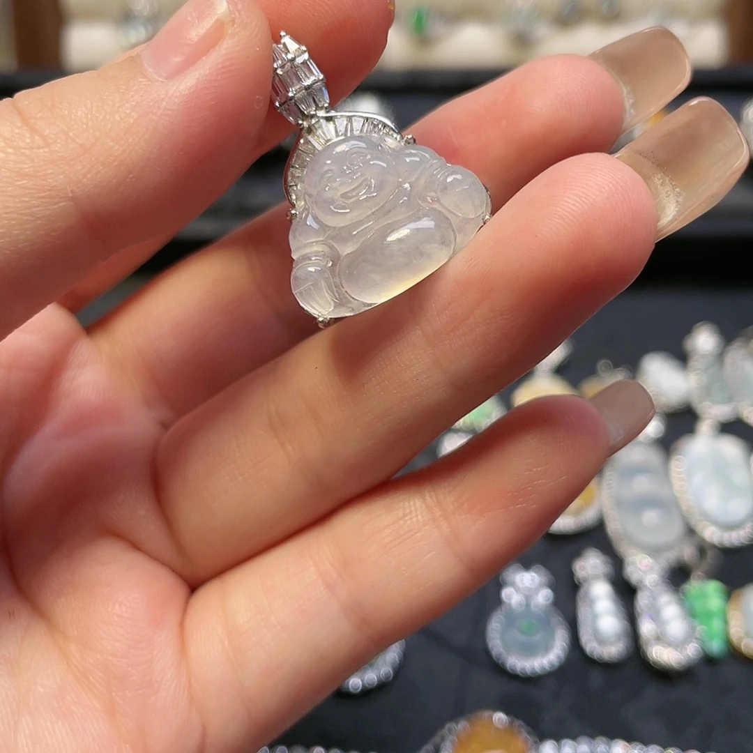 翡翠银S925镶嵌颈饰吊坠