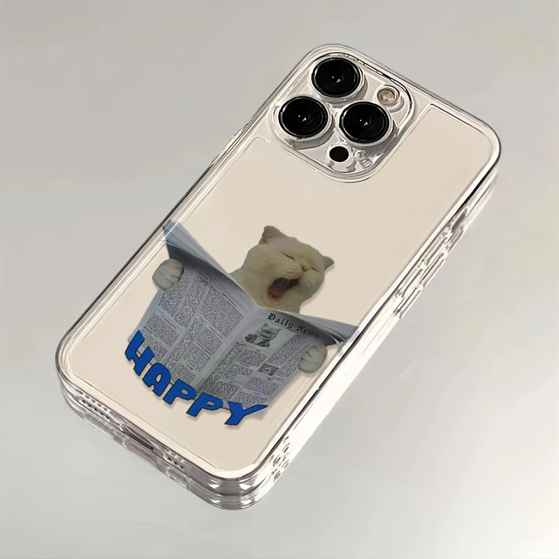 报纸小猫适用苹果iphone16promax小米15华为mate70手机壳太空MT