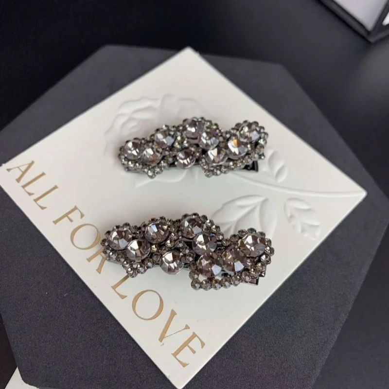 K180【金闪闪】4厘米满钻爱心鸭嘴夹