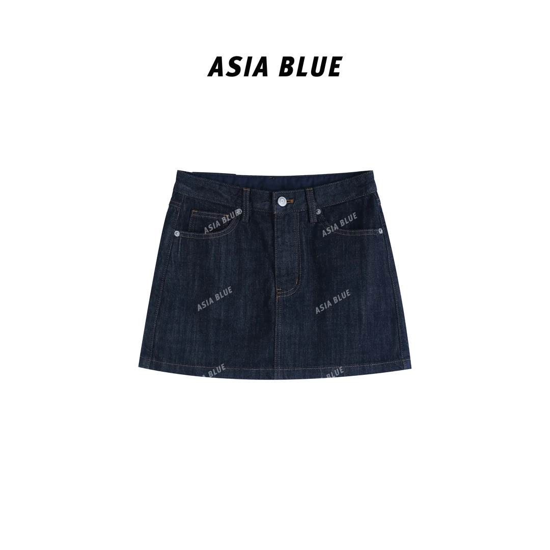 【ASIA BLUE】· 城堡 · 2025夏季高腰薄款显瘦A字牛仔短裙裤AB5370