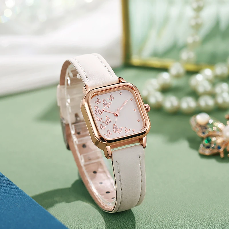 HH气质新款可爱甜美风方形表盘时尚学生女手表批发支持定制网红爆