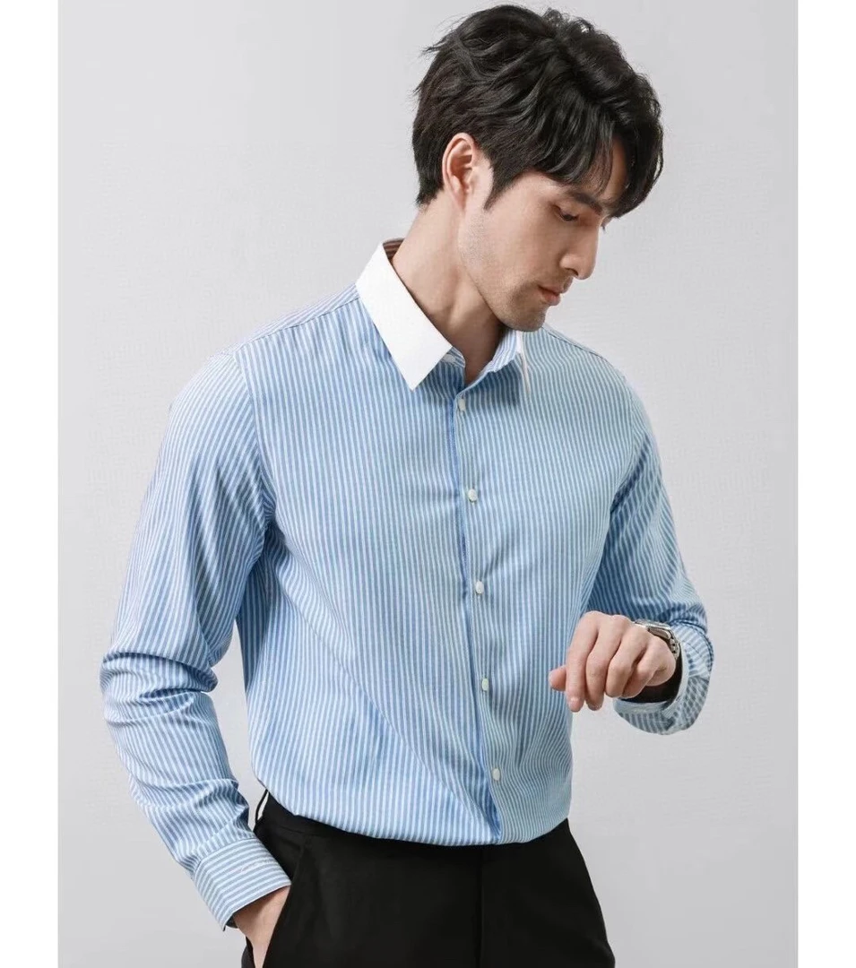 未使用 GUCCI/古驰 男女同款条纹165627男装衬衫休闲长袖弹力衬衣