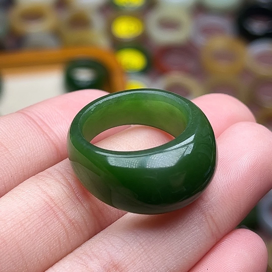和田玉未镶嵌戒指18.0馒头新品