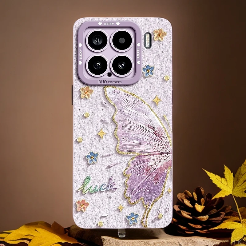 蝴蝶适用小米15手机壳新款15pro保护套14pro硅胶手机壳13pro女士