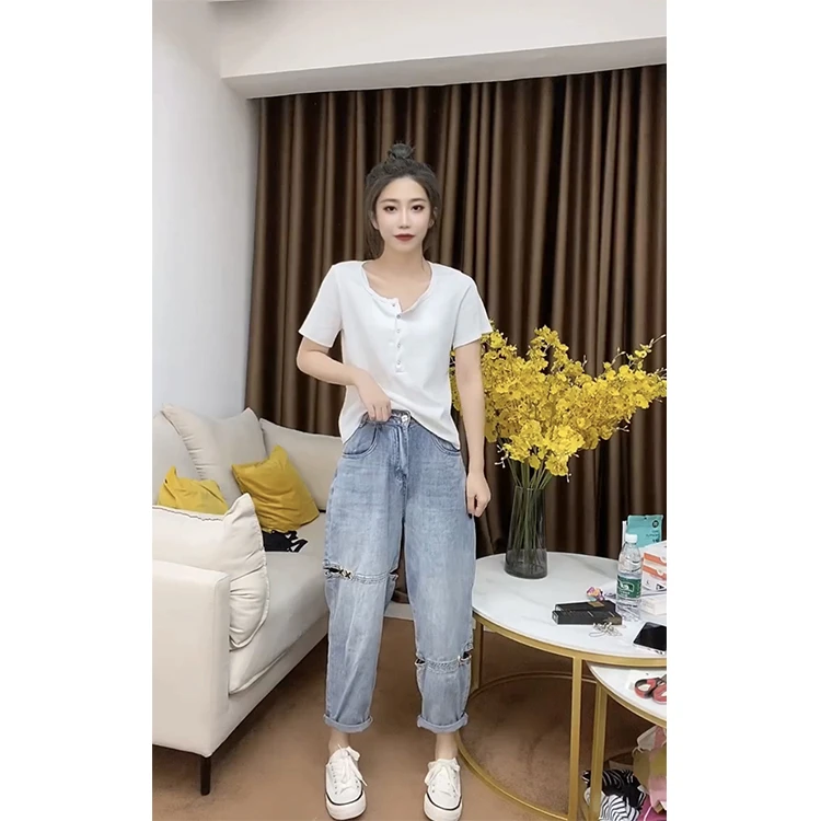 2025新款简约时尚百搭显瘦圆领短袖T恤上衣夏季薄款潮ins